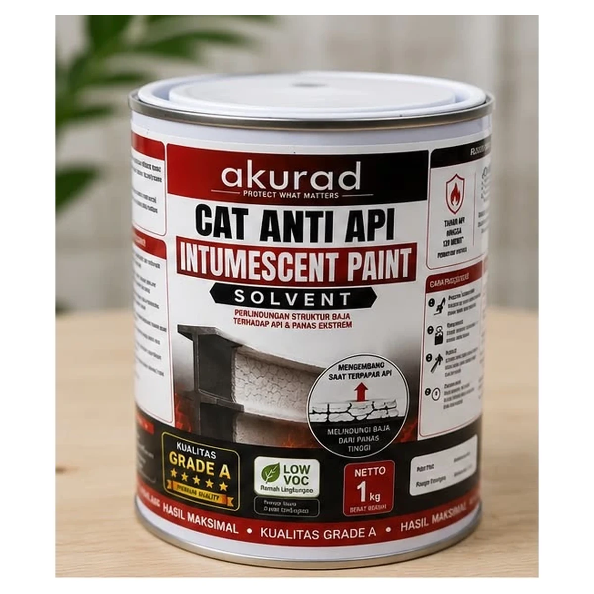 Akurad Cat Anti Api Intumescent Paint Solvent 1 Kg